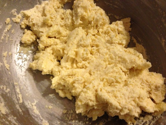 Dough is wet but thats ok!