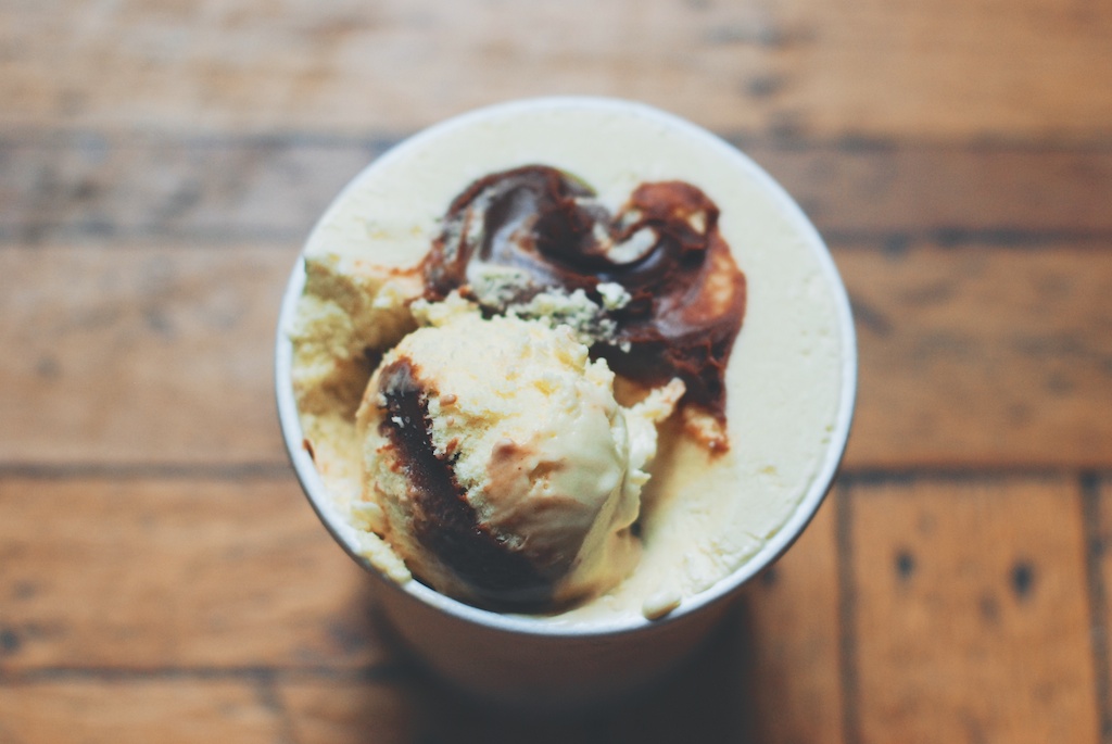 Banana fudge ice cream by Cristina (photo too)