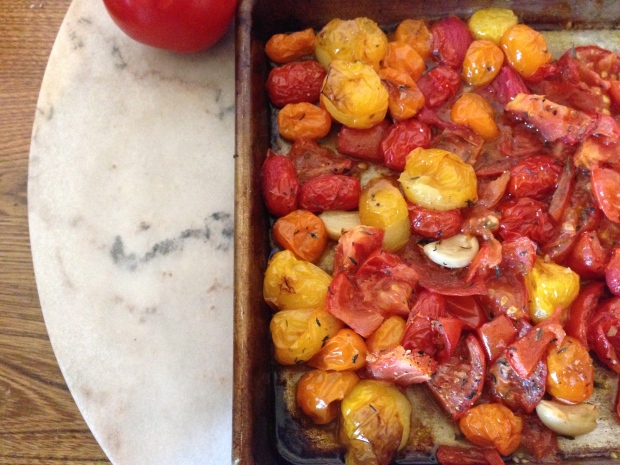 Oven roasted tomatoes for sauce