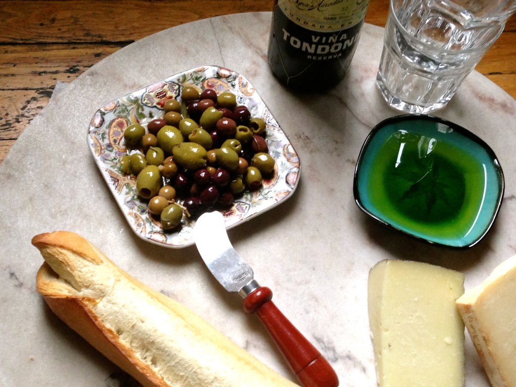 Cheese, wine and bread