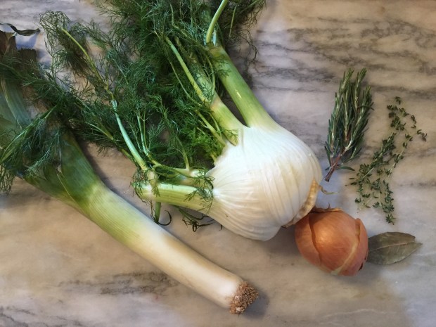 Vegetable porn for the braising liquid