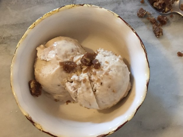 Pecan brittle ice cream