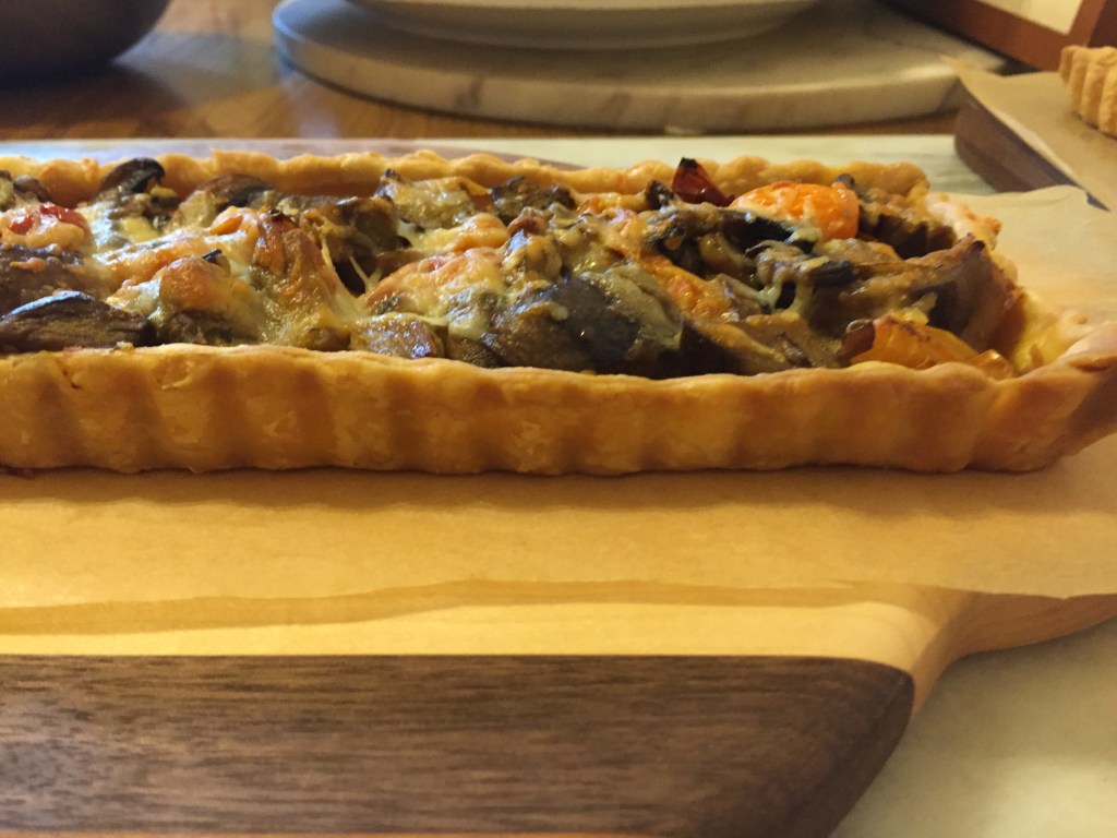 Roasted vegetable and Manchego tart