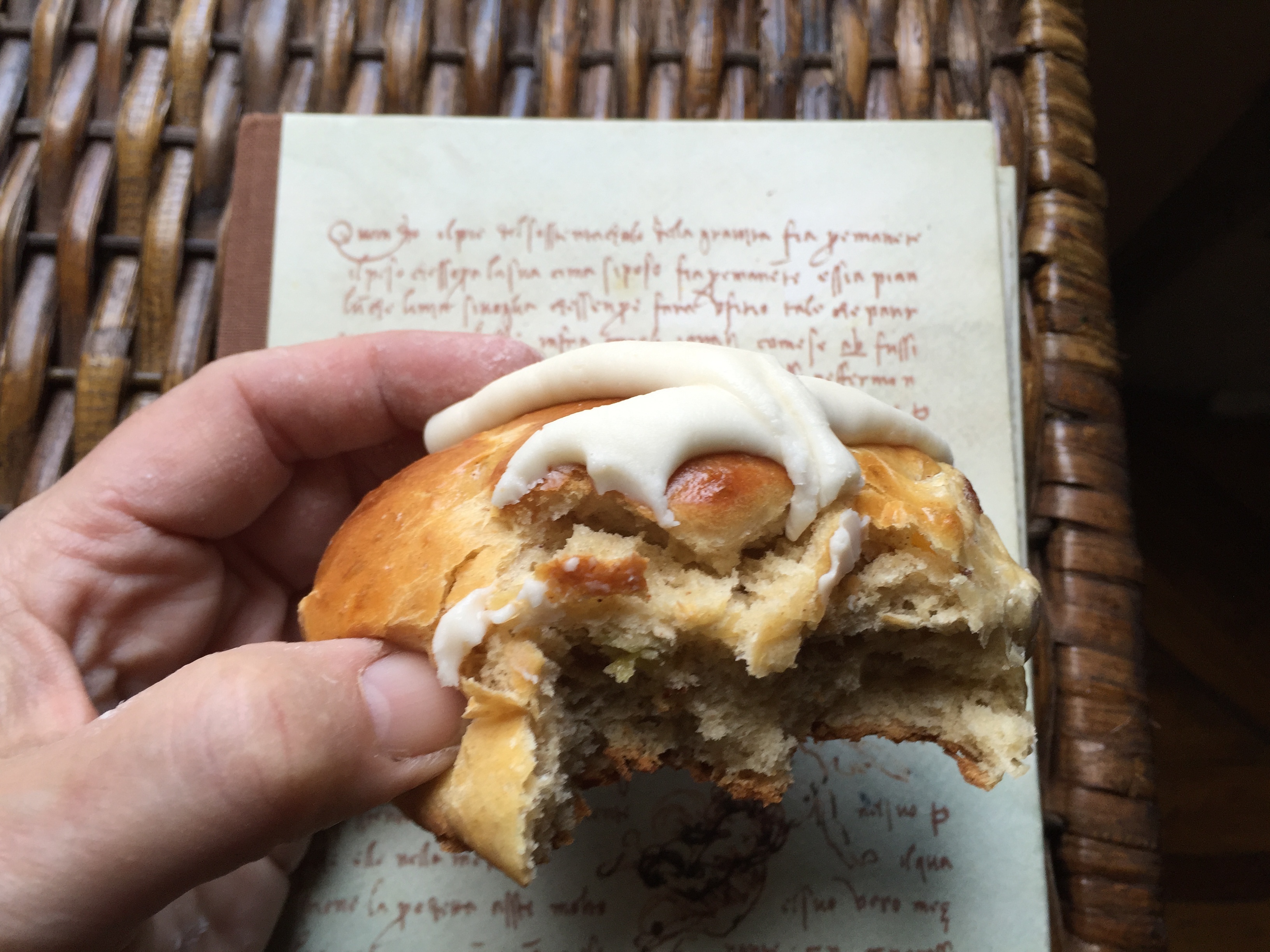 These hot cross buns are delicious.