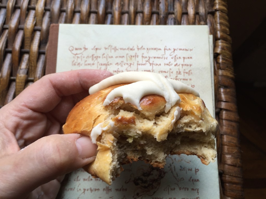 These hot cross buns are delicious.