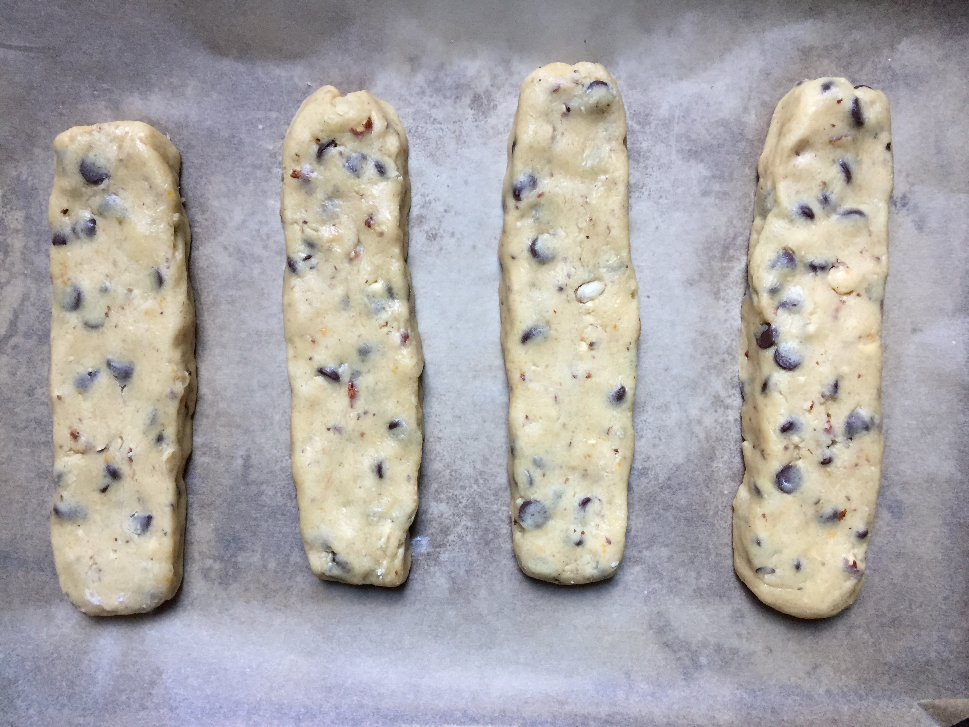 slightly uneven logs ready for the oven